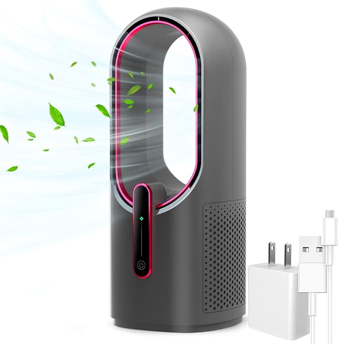 Desk Fan Bladeless, 11.8 Inch Office Fan Small,